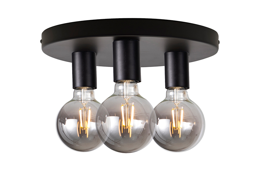 Luna taklampe Ø30 cm. Sort metall.