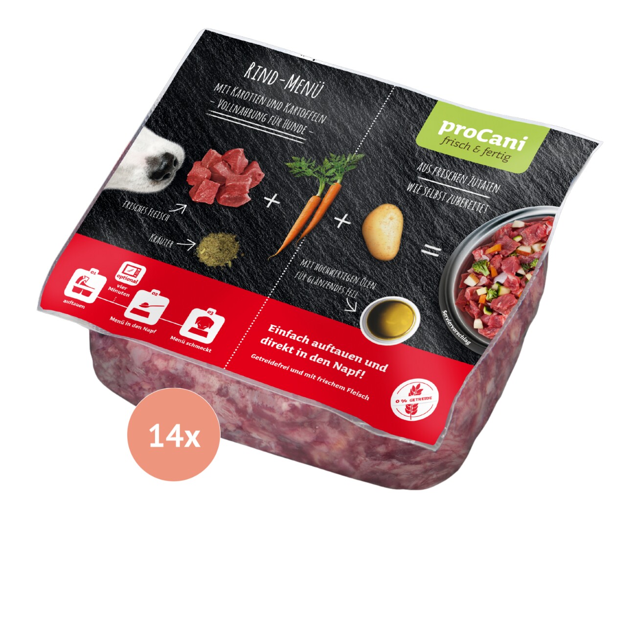 ProCani Menü Paket Rind und Geflügel 28x500 g