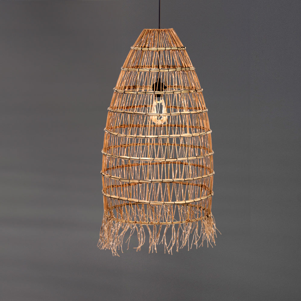 Abat-jour pour suspension - lyna - jonc de mer, rotin et coton - cezare - ø45cm