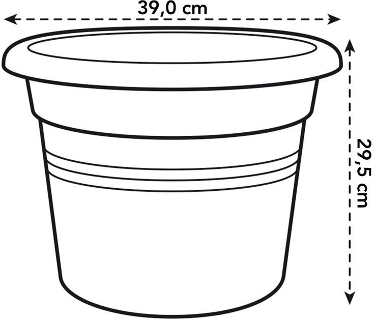 Elho bloempot Green Basics zwart D 38,8 H 30 cm