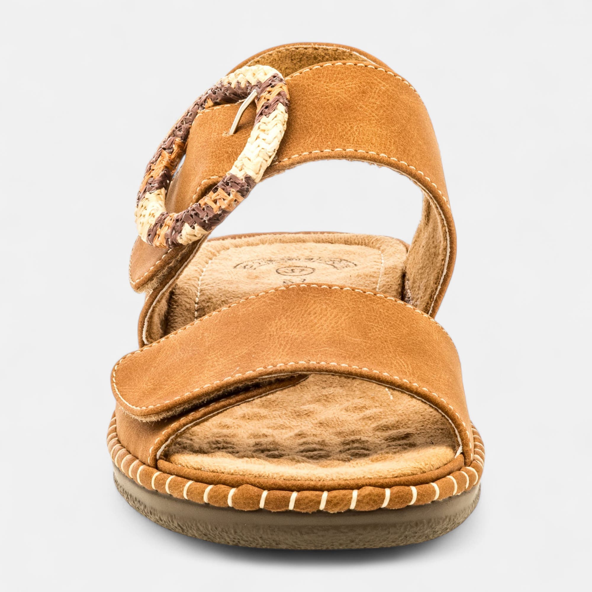 Nu-pieds confort Femme cognac