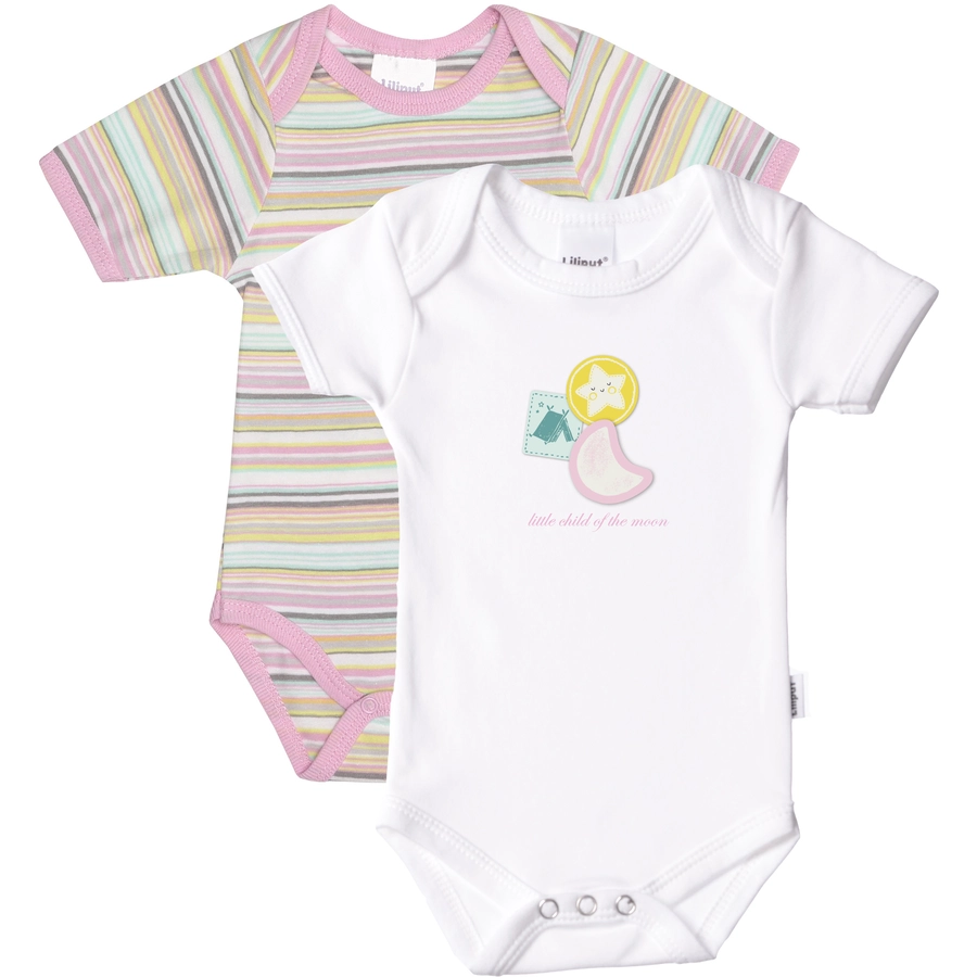 Liliput Kurzarm-Bodys 2-er Set rosa und weiß