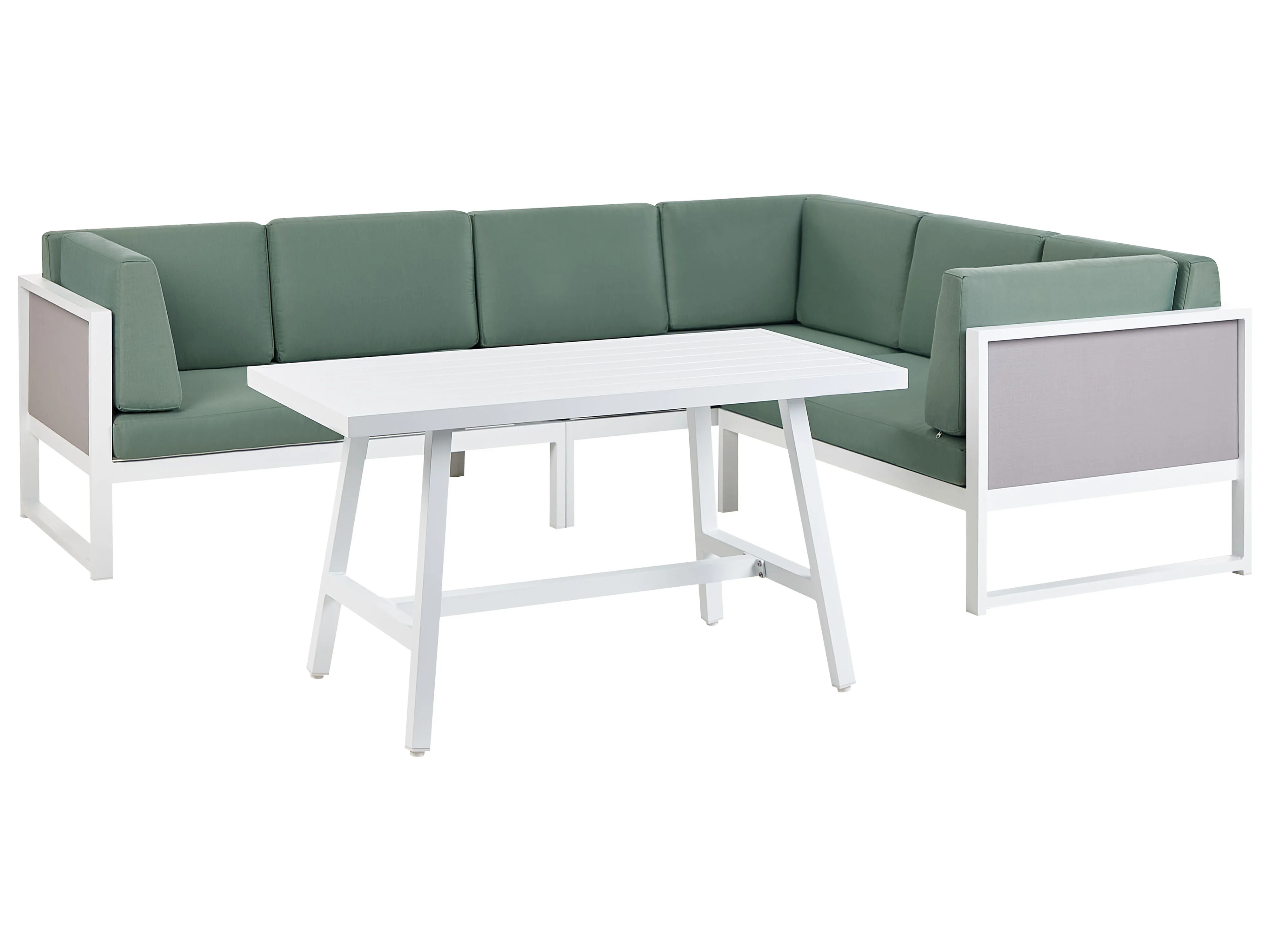 Tuin hoekloungeset met tafel 6-zits CASTELLA/FRATTE linkszijdig Metaal Groen