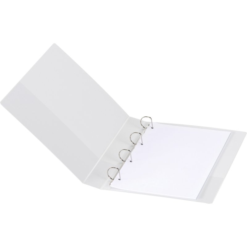 Classeur 4 anneaux cartonné Bruneau personnalisable A4 - Dos 4,5 cm blanc