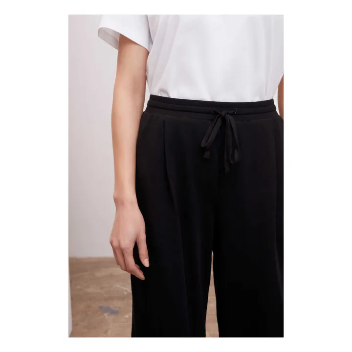 Kowtow Pantalon Wide Leg Jersey de Coton Bio | Noir