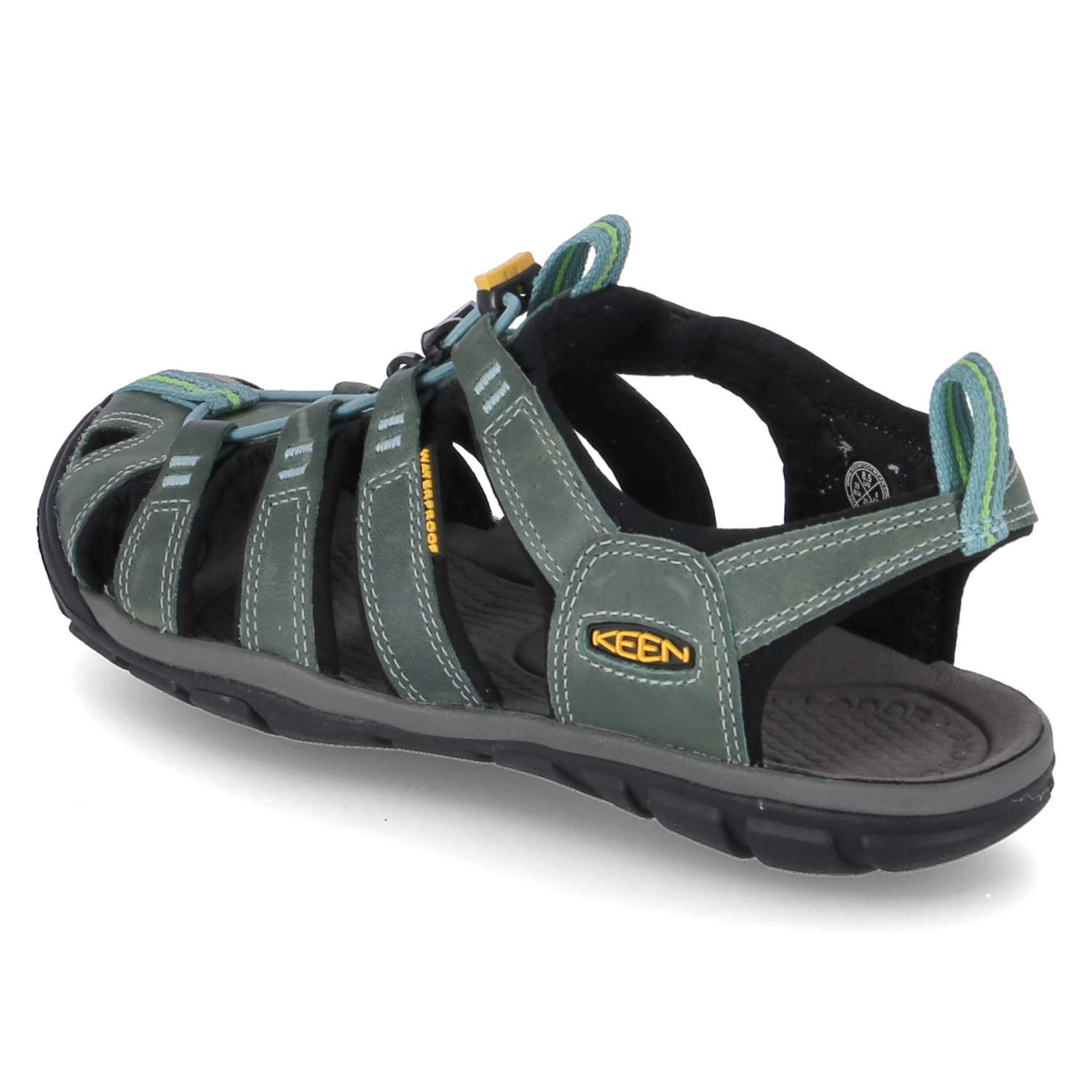 Keen Trekkingsandale CLEARWATER CNX LEATHER - mineral blue/yellow