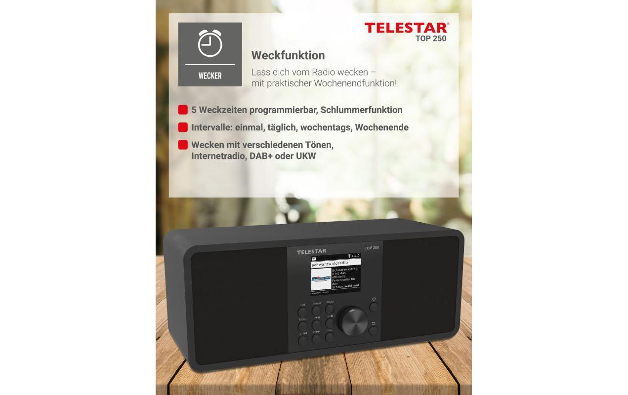 Internet Radio TOP 250 Schwarz<br>Stereo-Radio mit DAB+/FM und Internetradio