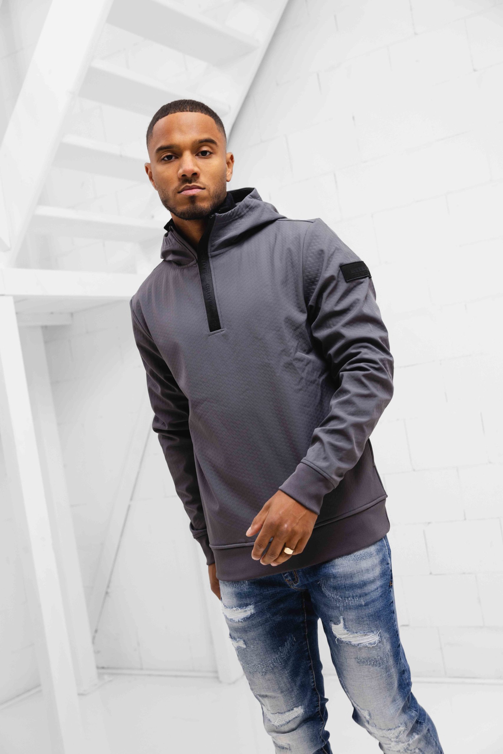 Cruyff Iso QZ- Hoodie Heren Grijs
