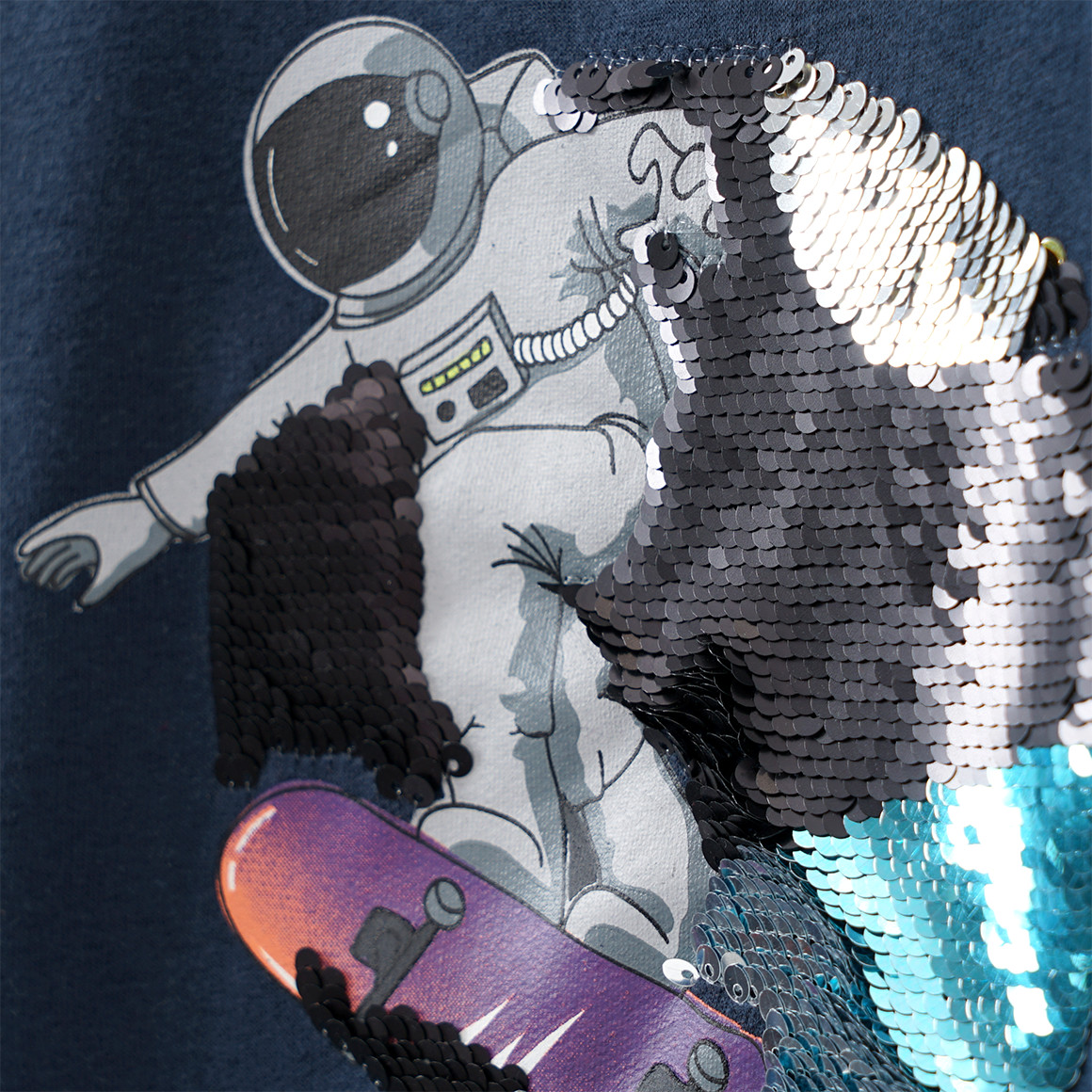 Topolino Jungen Sweatshirt mit Wendepailletten dunkelblau