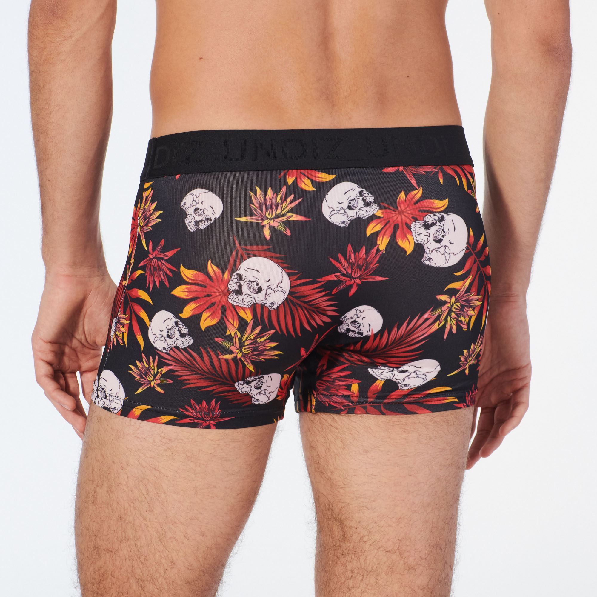 Boxer à motifs têtes de mort en microfibre