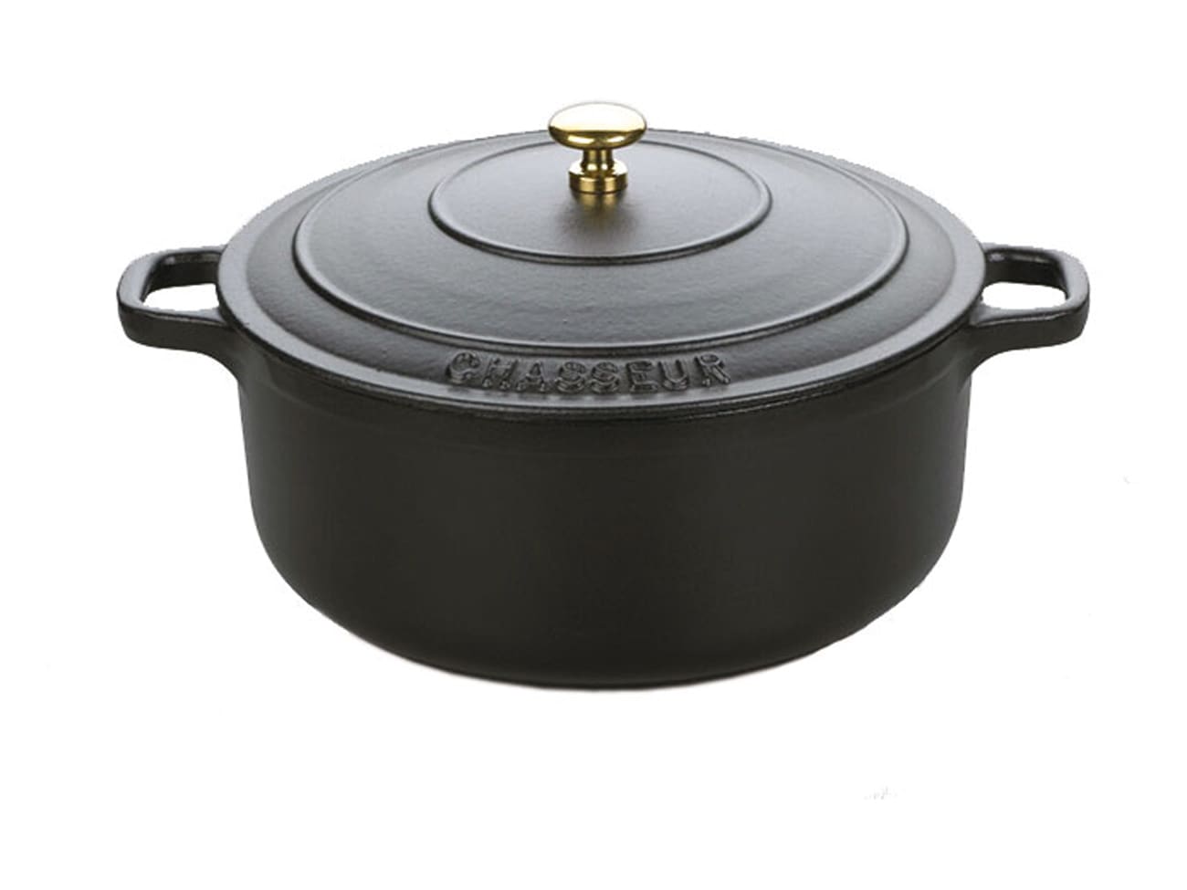 Cocotte ronde en fonte - noire - Ø 20 cm - Le Chasseur