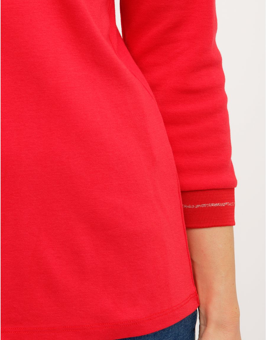 T-shirt rouge coton modal
