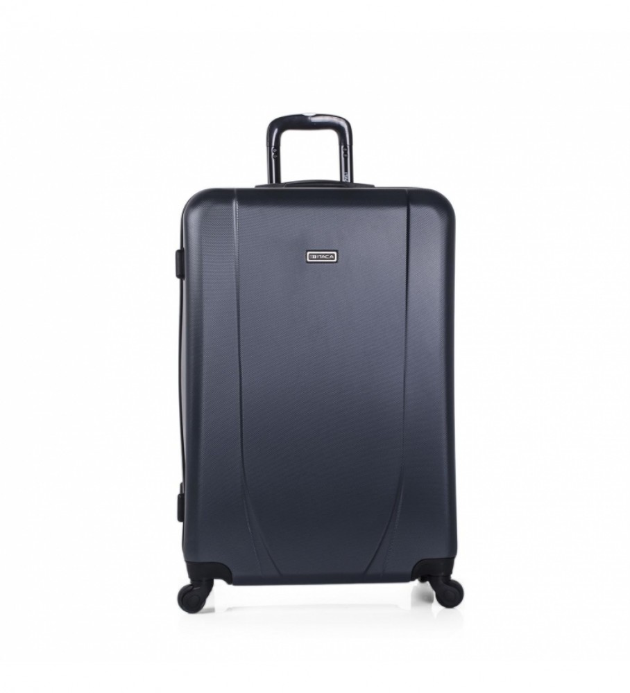 Mala de viagem rígida ITACA com 4 rodas, tamanho médio, modelo 71160, cor antracite - 65 x 44 x 24 cm -