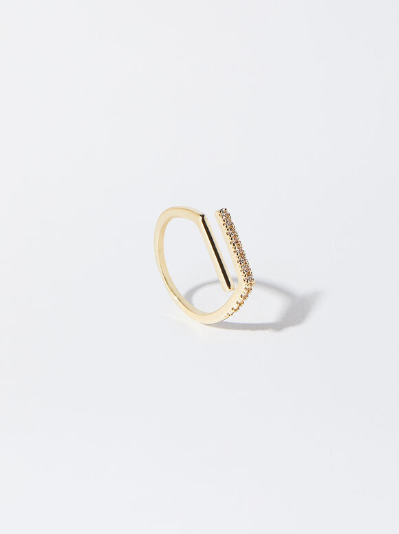 Anel de ouro com zircônia cúbica - Ouro