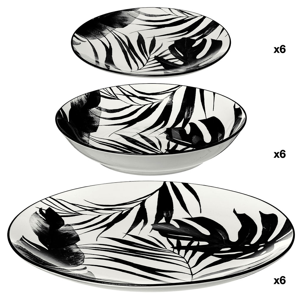 Service vaisselle 18 pièces PALME porcelaine