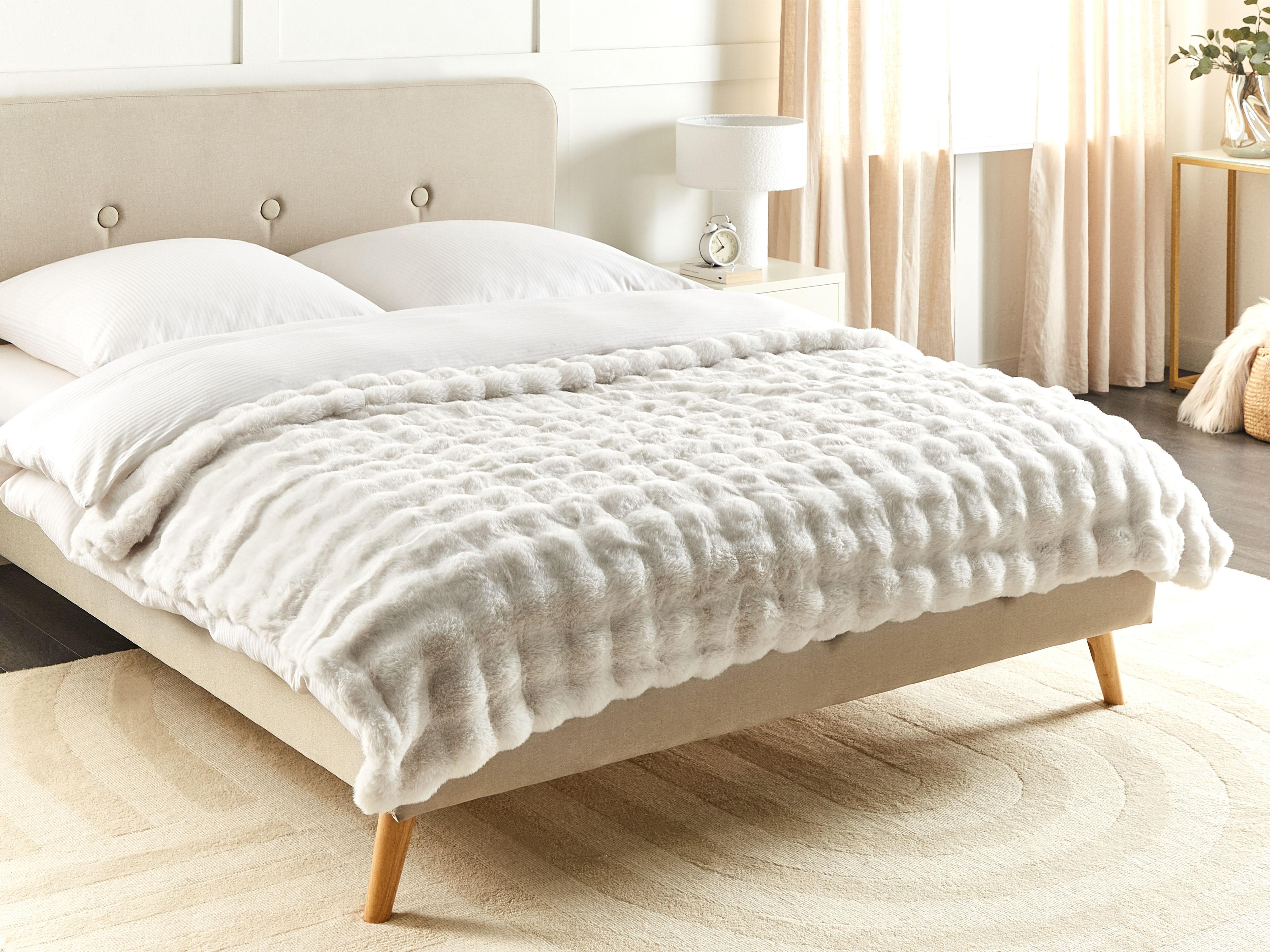 Plaid SALKA Nepbont 150 x 200 cm Wit