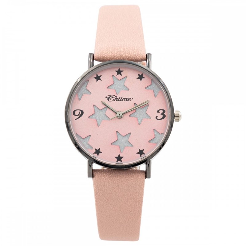 Montre Femme CHTIME bracelet Cuir Rose