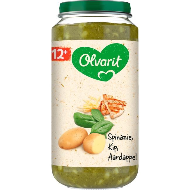 Olvarit Spinazie Kip Aardappel Babyhapje 12+ maanden 250GR