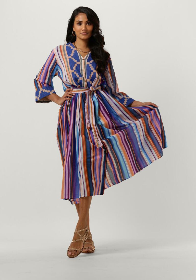 DEVOTION blauwe devotion midi jurk poisses
