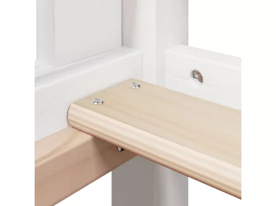 Lit haut sans matelas blanc 90x200 cm bois de pin massif