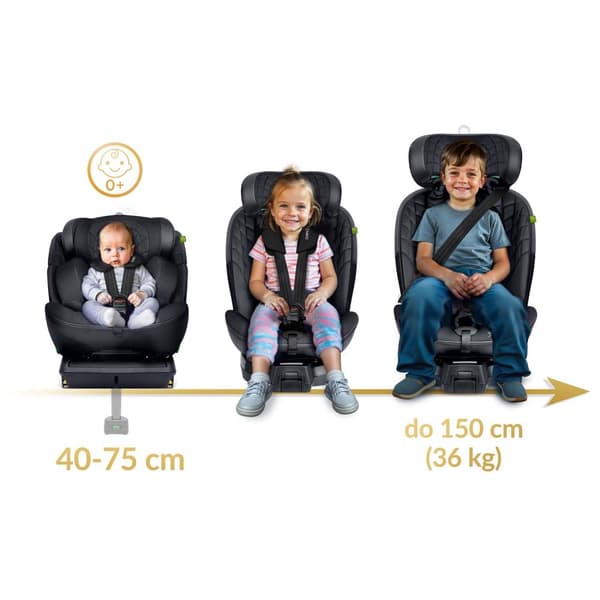 Nukido Aero Line Bilsete Svart 0-36kg ISOFIX