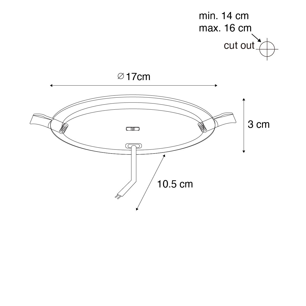 Inbouwspot wit 17 cm incl. LED 3-staps dimbaar in kelvin met dipswitch - Stephanie