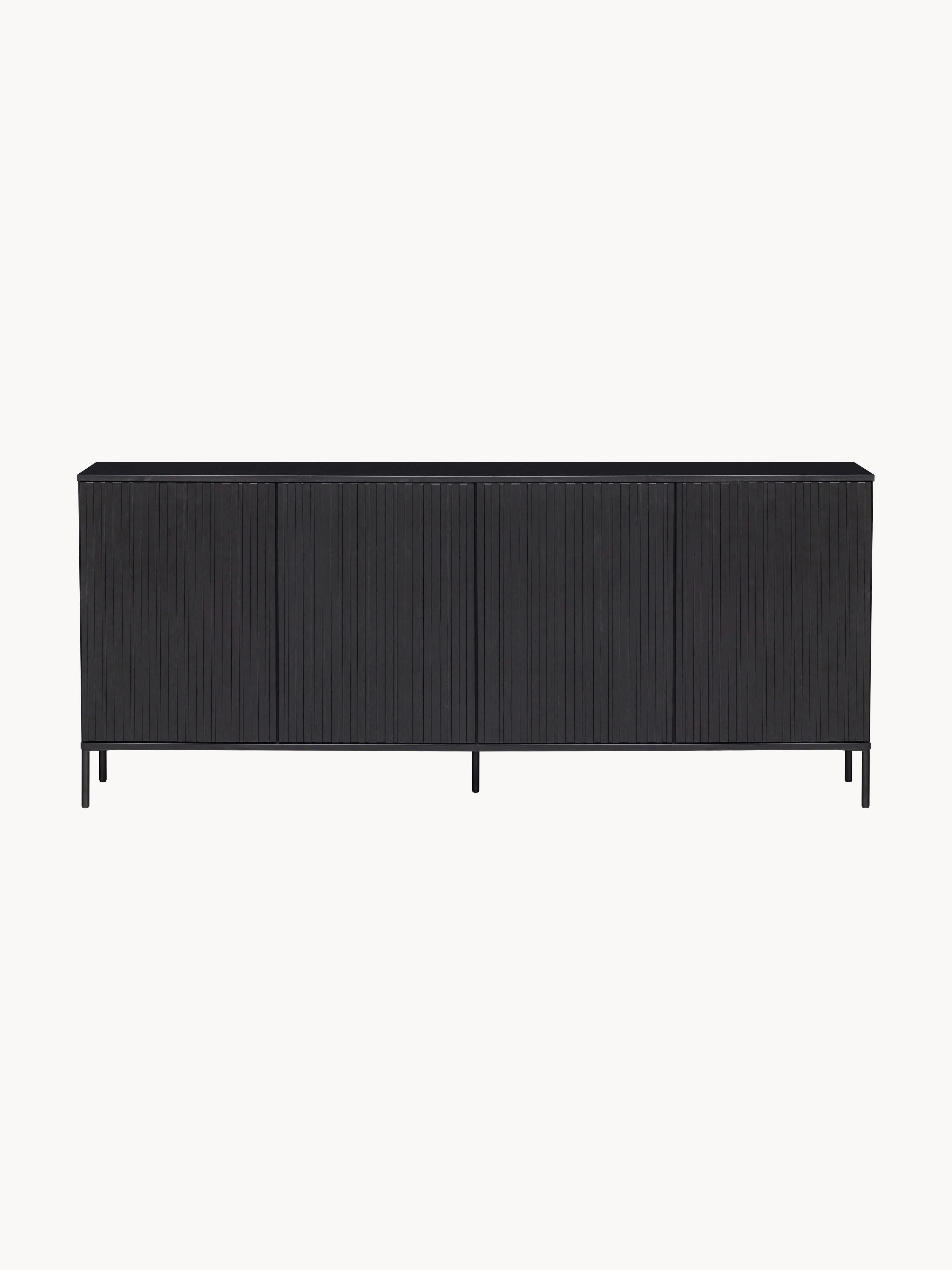 Dressoir Avourio van grenenhout met geribde voorkant