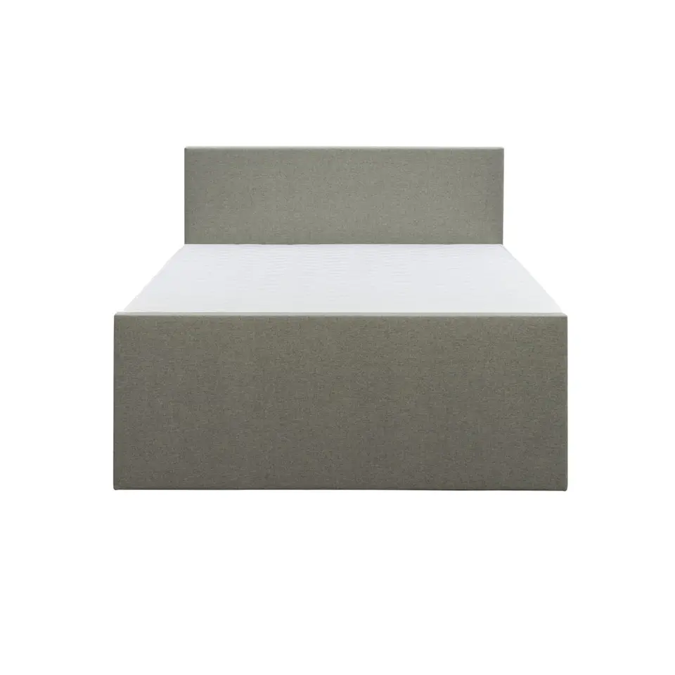 Boxspring met opbergruimte en voetbord Liv egaal - groen - 140x200cm