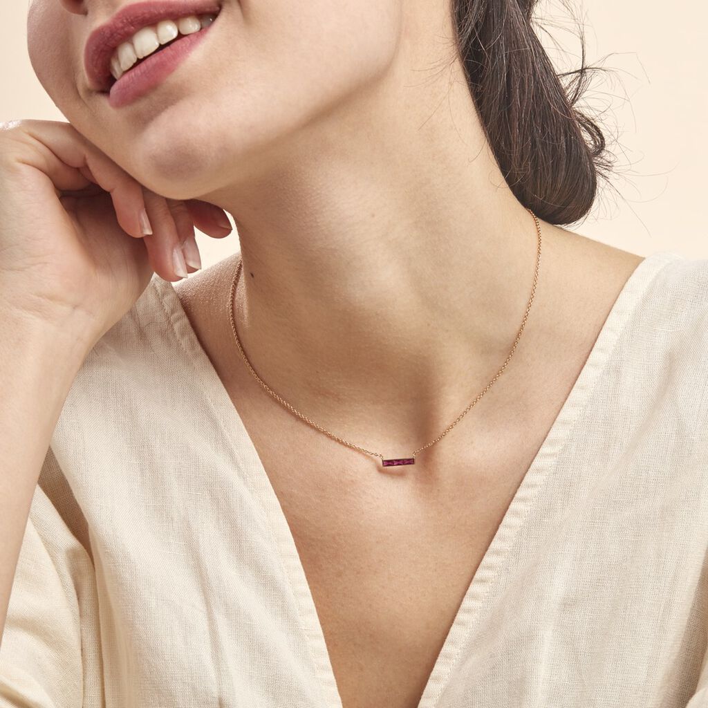Collier Plaqué Or Linnert Spinelles