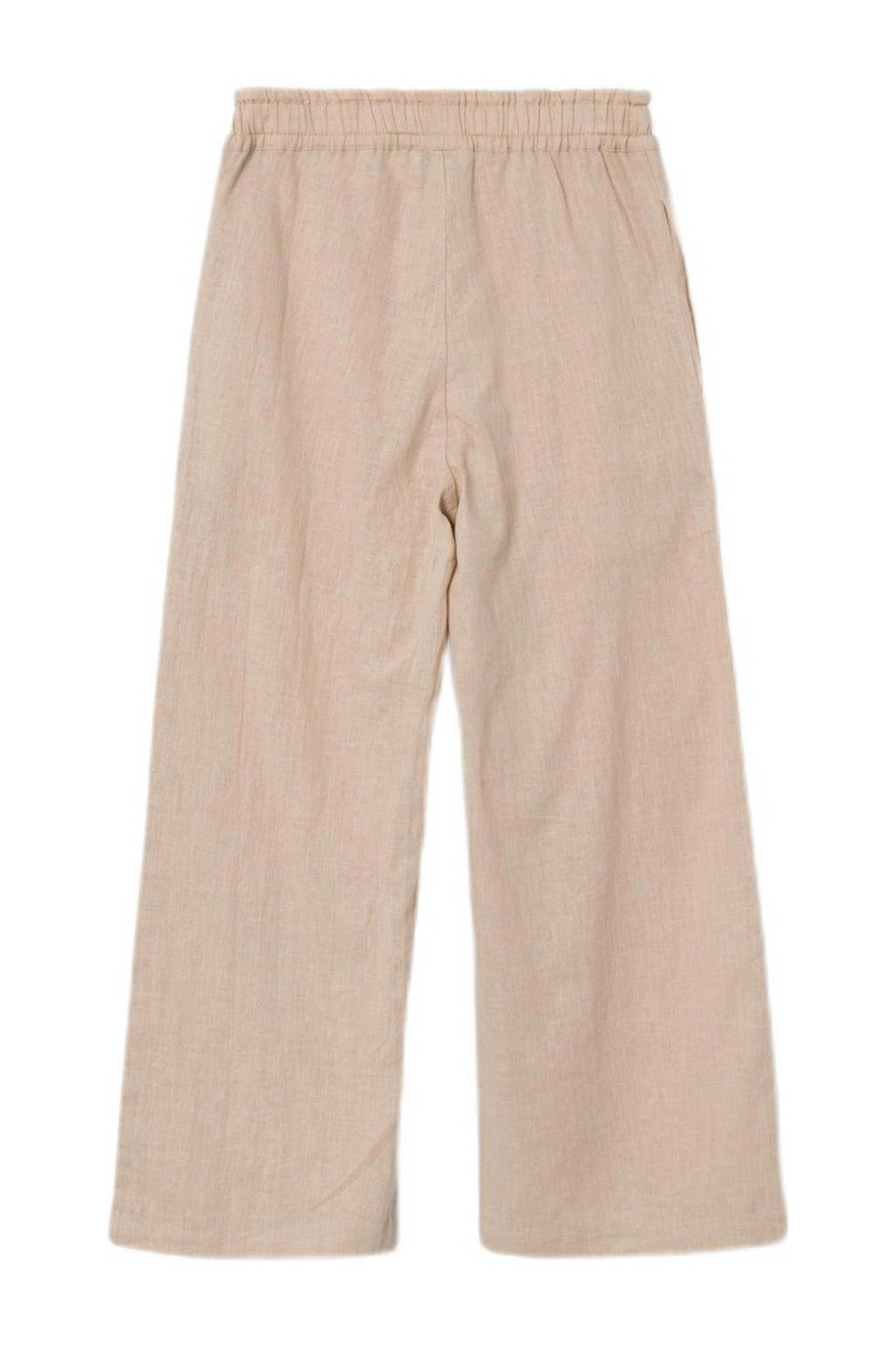 NAME IT wide leg broek NKFFALINNEN beige