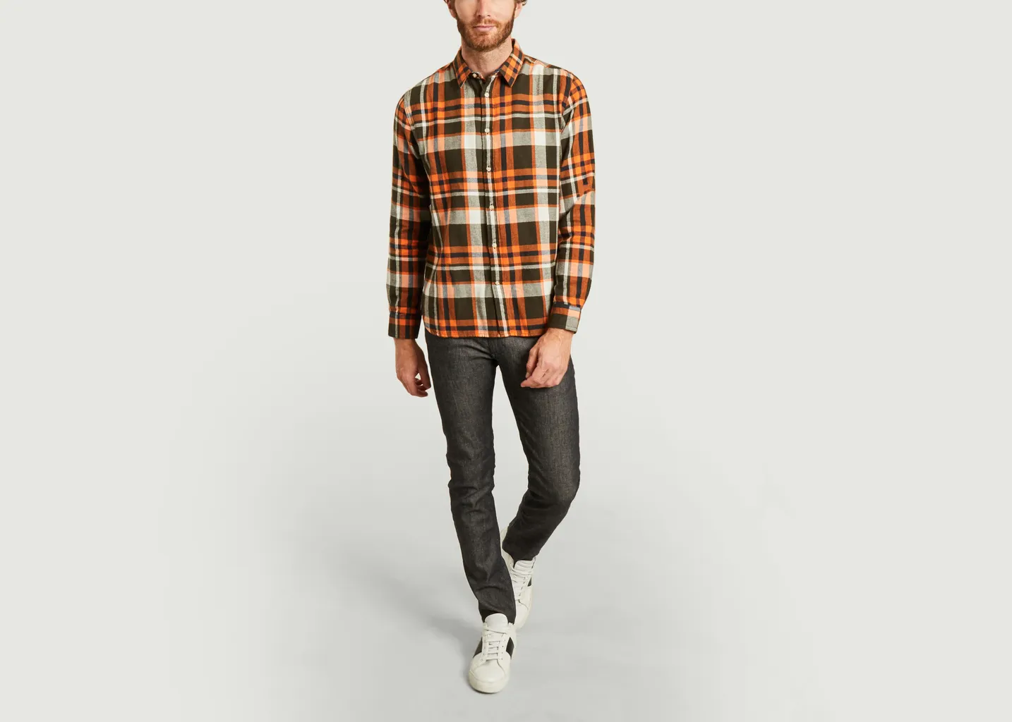 Chemise en flanelle de coton bio à carreaux Larch KCA