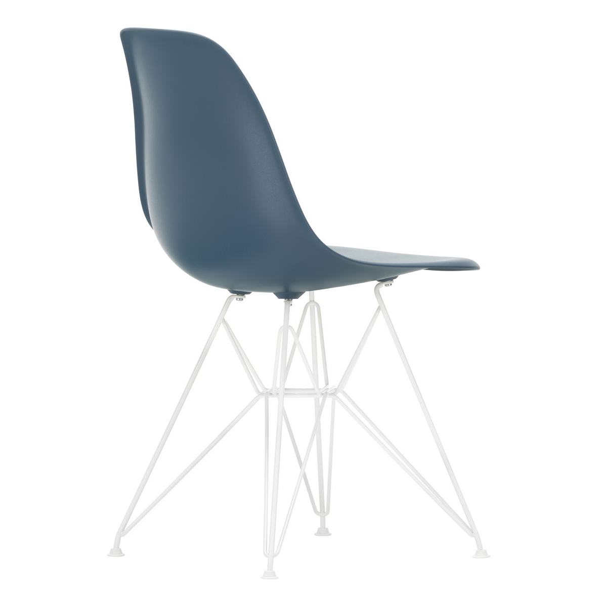 Eetkamerstoel DSR RE wit onderstel sea blue
