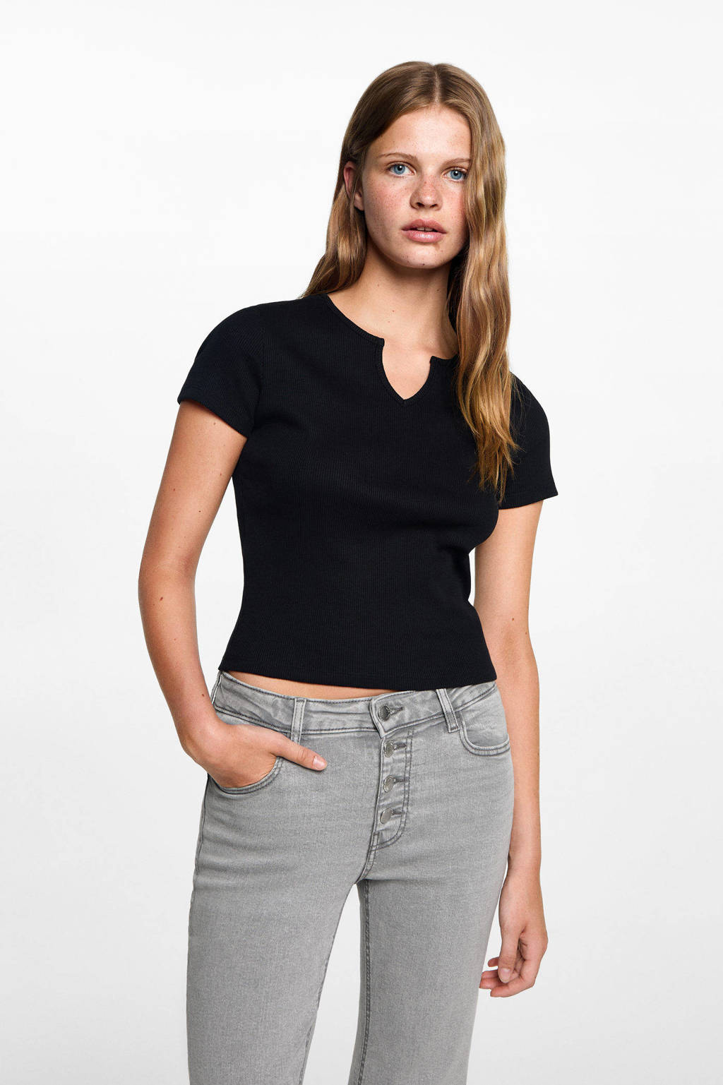 MANGO TEEN flared jeans changeant grijs