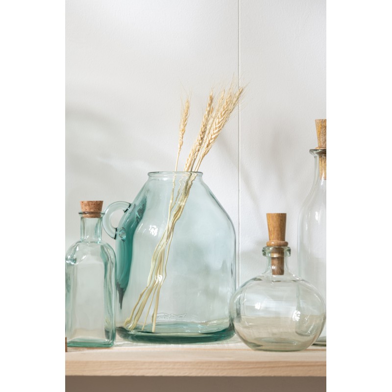 Vase avec anse en verre transparent 20x18x25 cm