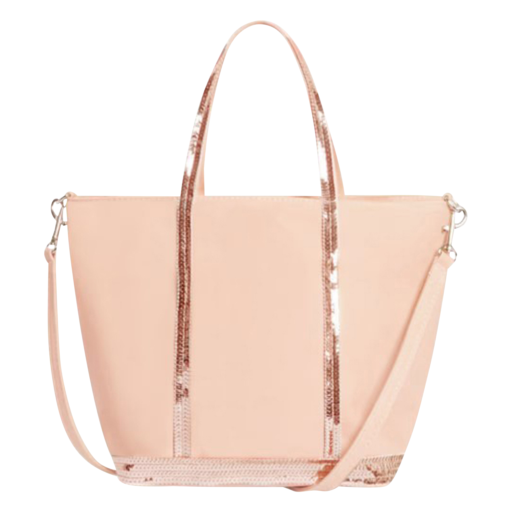 Cabas S en coton à sequins | Rose