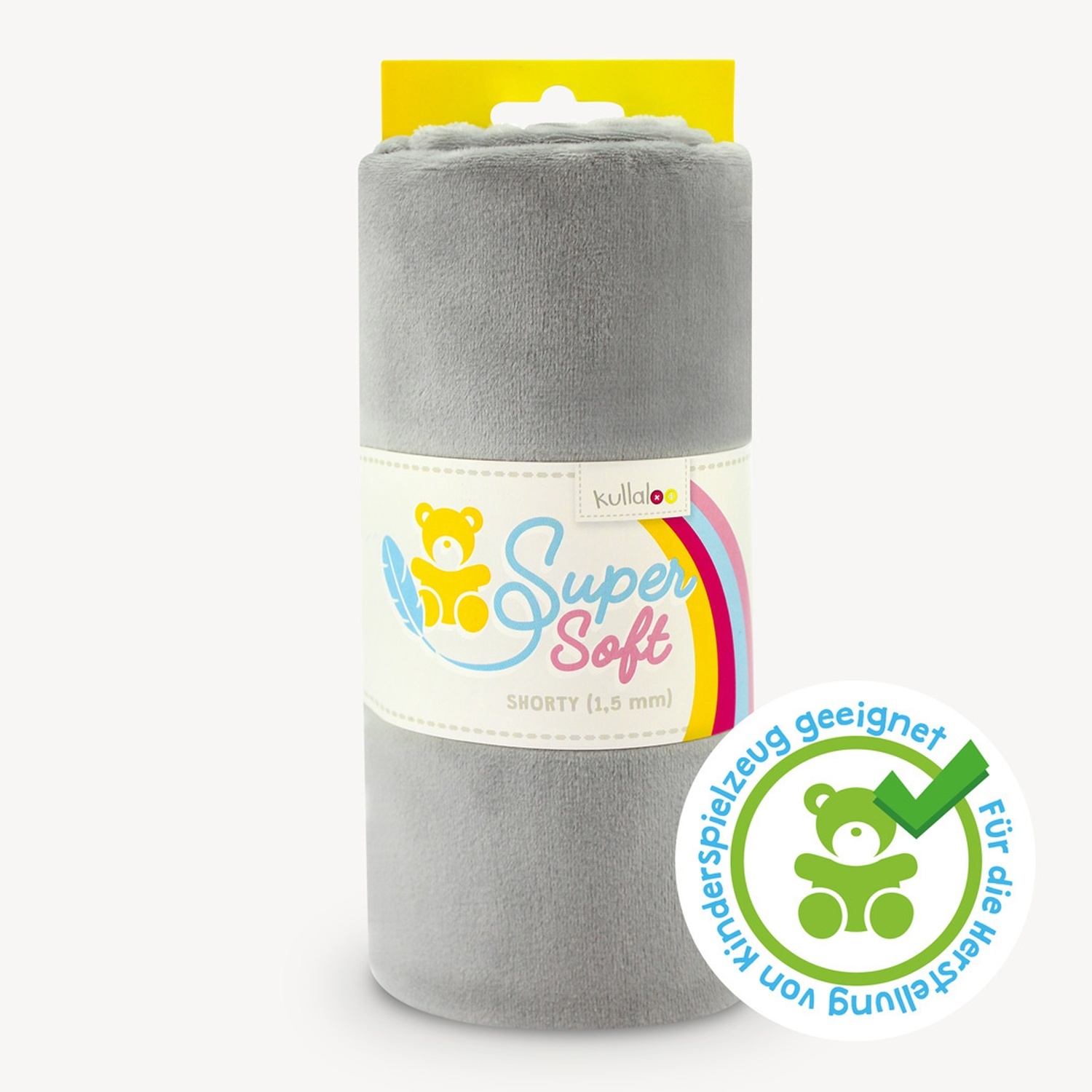 Kullaloo Plüsch SOFT SHORTY - grau - 1,5 mm Flor