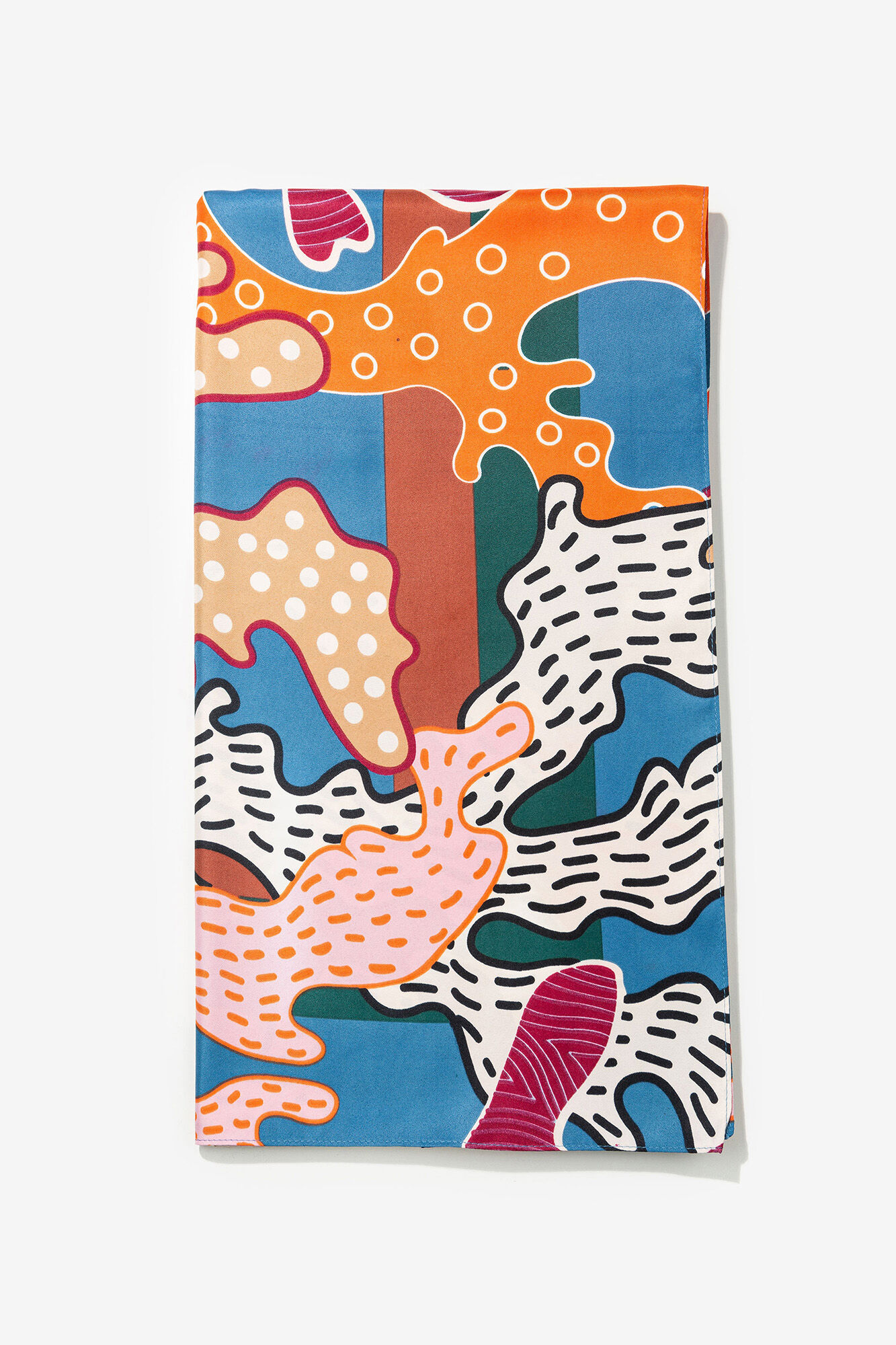 Lenço de cetim estampado - Estampado