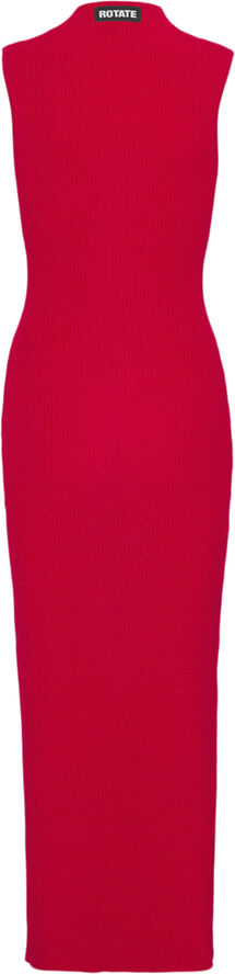 ROTATE Birger Christensen Knit Midi Dress Racing red