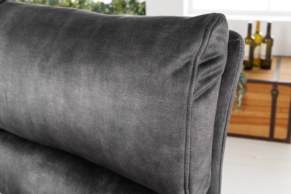 riess-ambiente Barhocker COMFORT - höhenverstellbar dunkelgrau Samt schwenkbar Barstuhl Fußablage