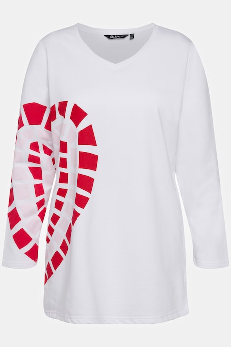 Long-Sweatshirt, Heart, Rundhals, Langarm