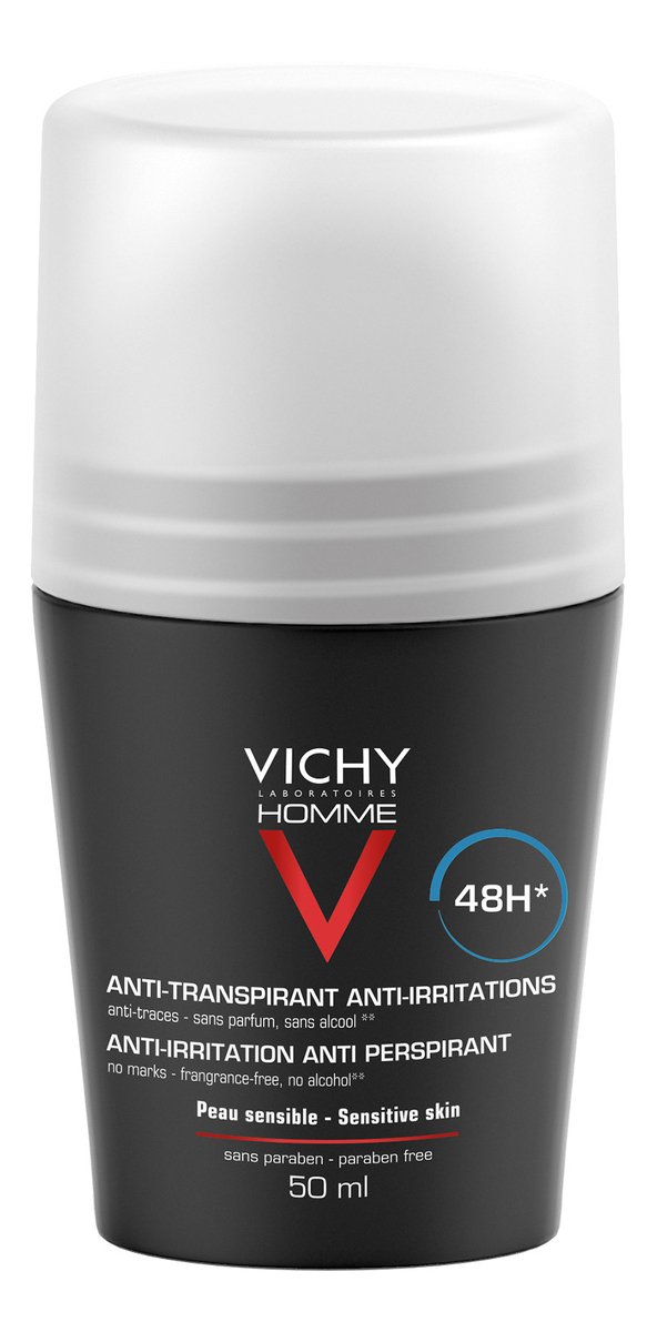 Vichy Homme Antiperspirant Deo Roll-On 48h - 50 ml.