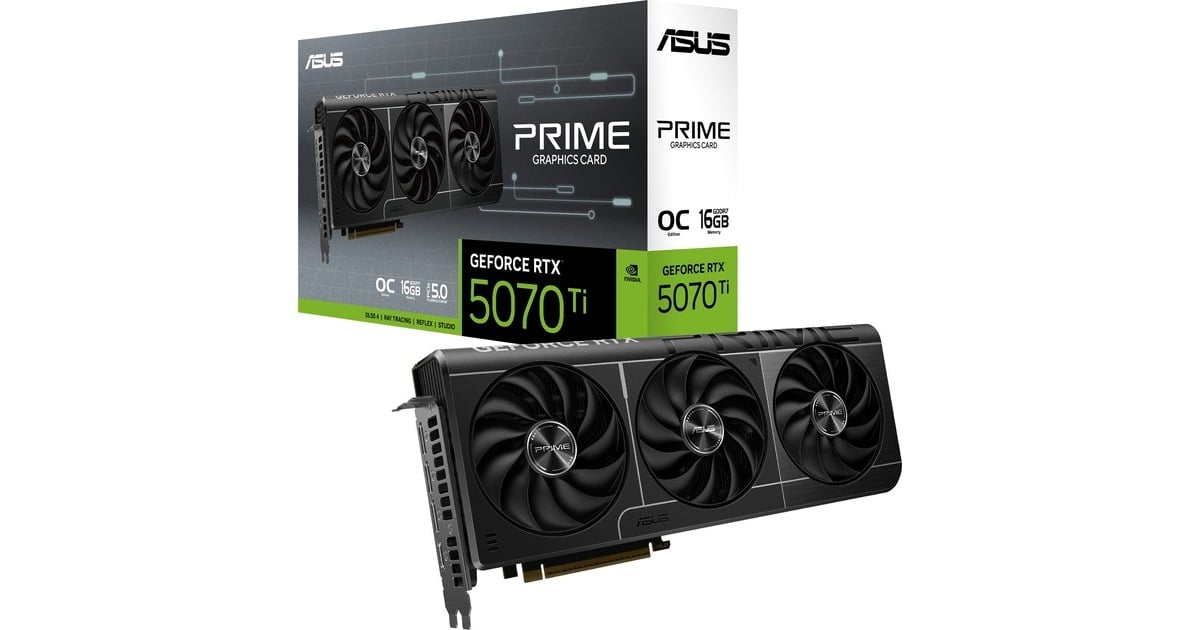 ASUSPRIME GeForce RTX 5070 Ti OC 16G grafische kaart  (3x DisplayPort, 1x HDMI)