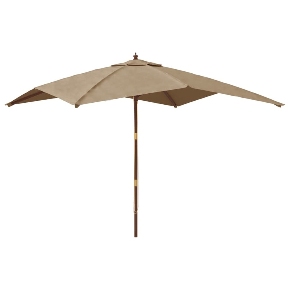 Parasol de jardin avec mât en bois 300 x 300 x 273 cm taupe