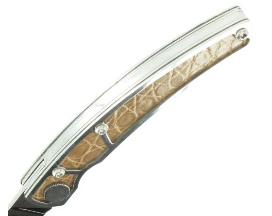 Le Thiers Design Crocodile Beige Couteau de Poche - Le Thiers par Dozorme