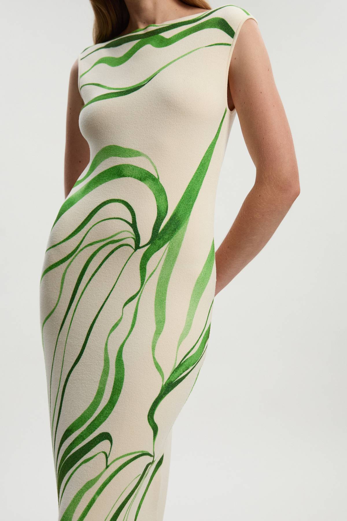 KarenMillen Robe Maxi Tricotée à Imprimé Abstrait