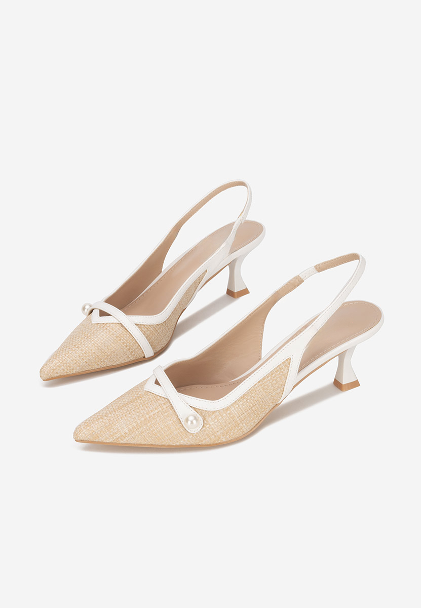 Chaussures à petit talon beige Clemenia V3