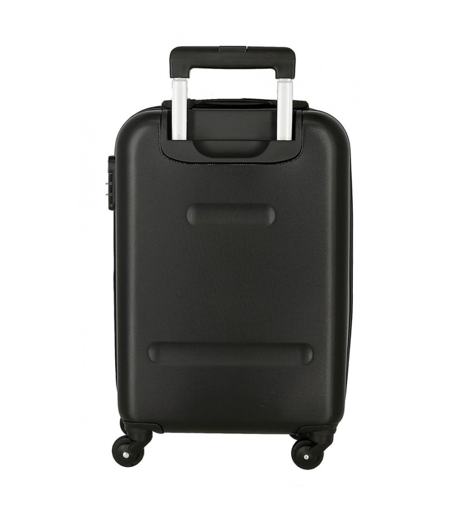Mala de cabine rígida expansível Roll Road Flex, 55 cm, preta.