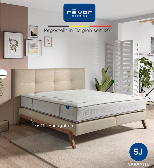 Revor Bedding Taschenfederkernmatratze »Anatomic ZIP 1000 Visko« 26 cm hoch Raumgewicht: 50 kg/m³ 3.000 Federn 1 Stk. tlg. mit einzigartigem dynamischem ANATOMIC Federkern!
