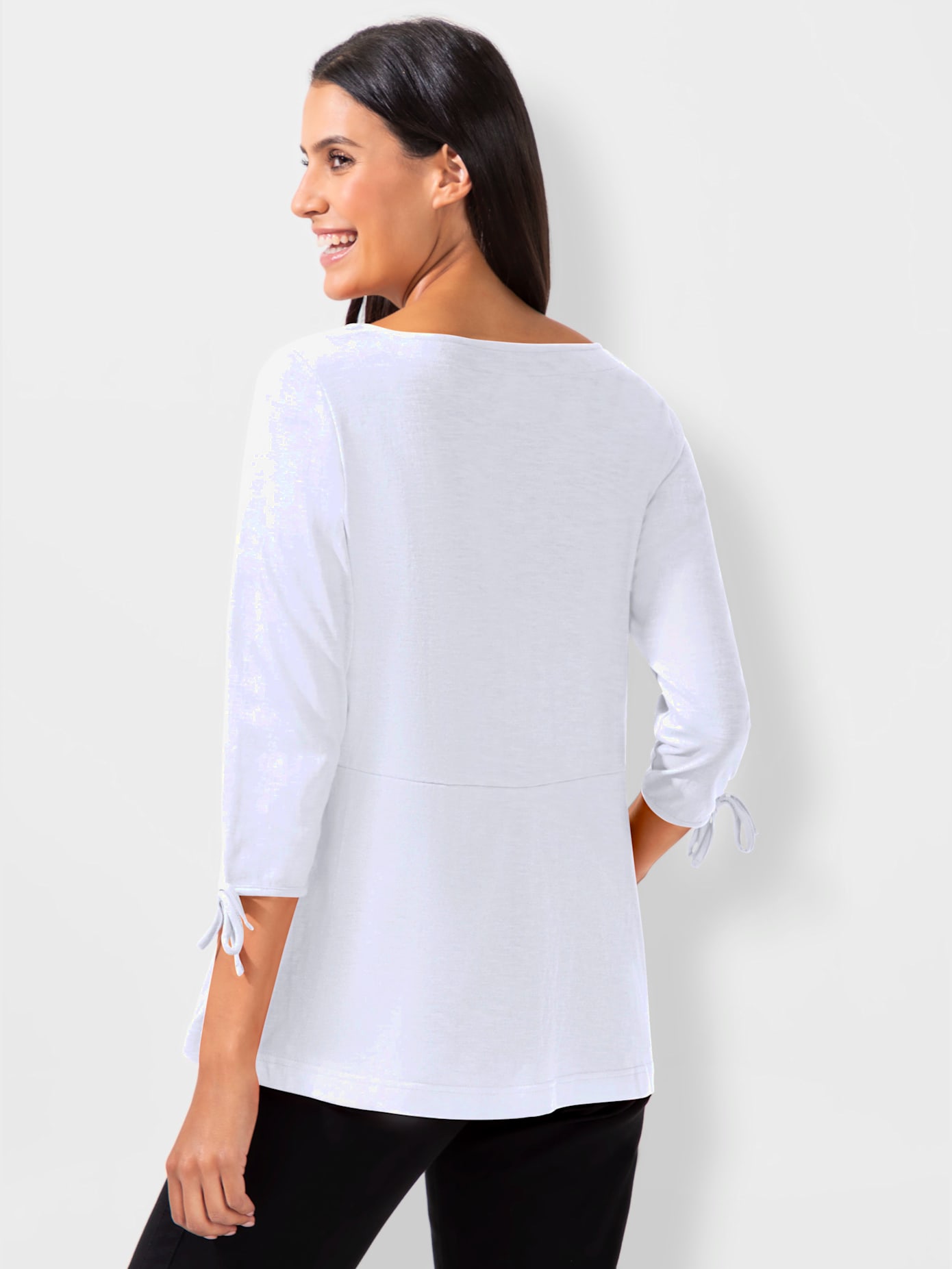 T-shirt printanier bas évasé à gros boutons