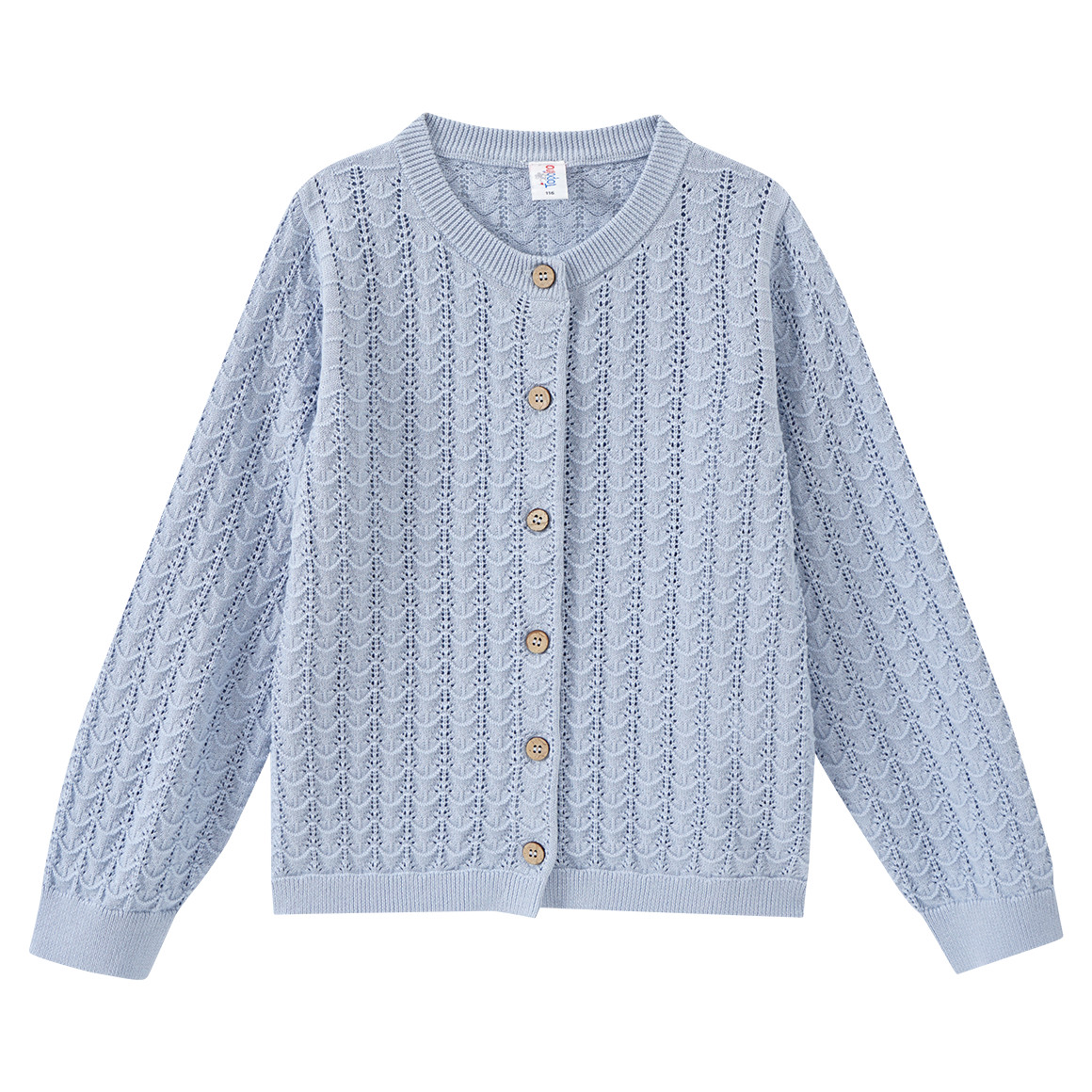 Topolino Mädchen Strickjacke mit Ajour-Muster hellblau